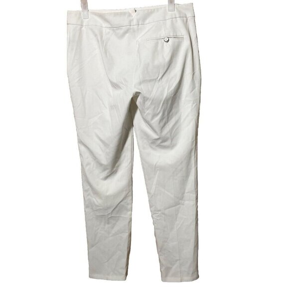 Trina Turk Womens Flat Front Pockets Straight Leg Dress Pants White Size 6 Ankle - Picture 2 of 8